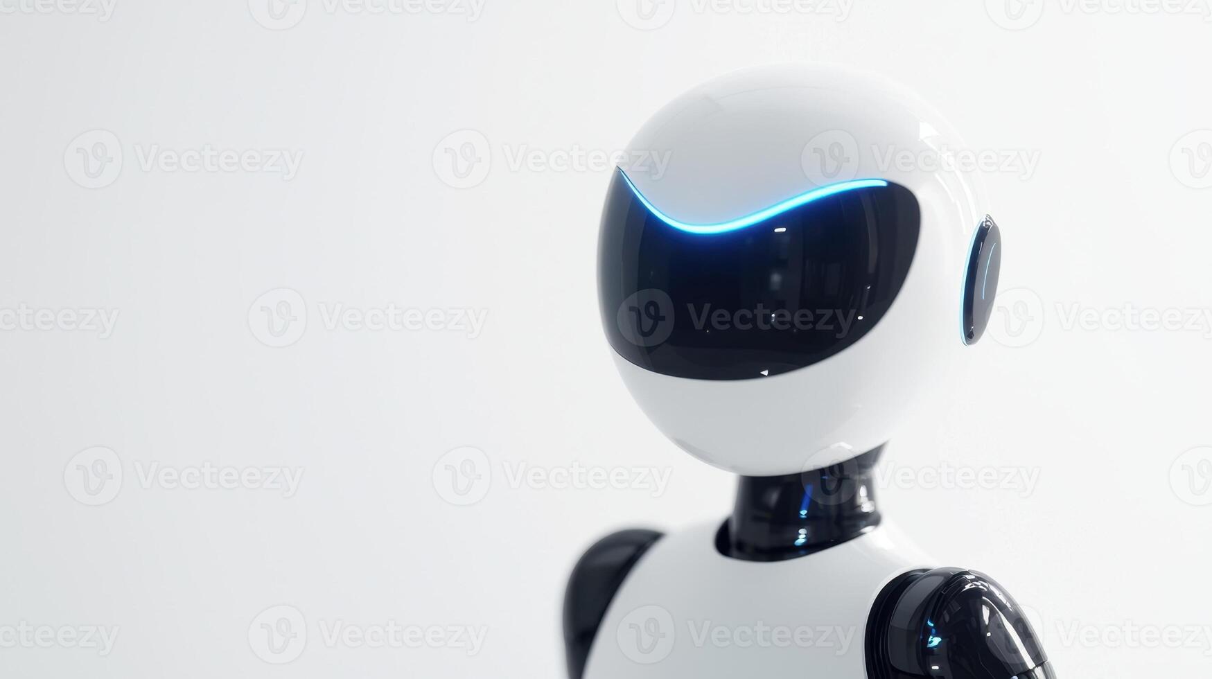 A robot with a blue light on its head photo