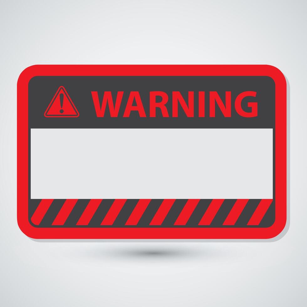 Blank warning sign template design vector