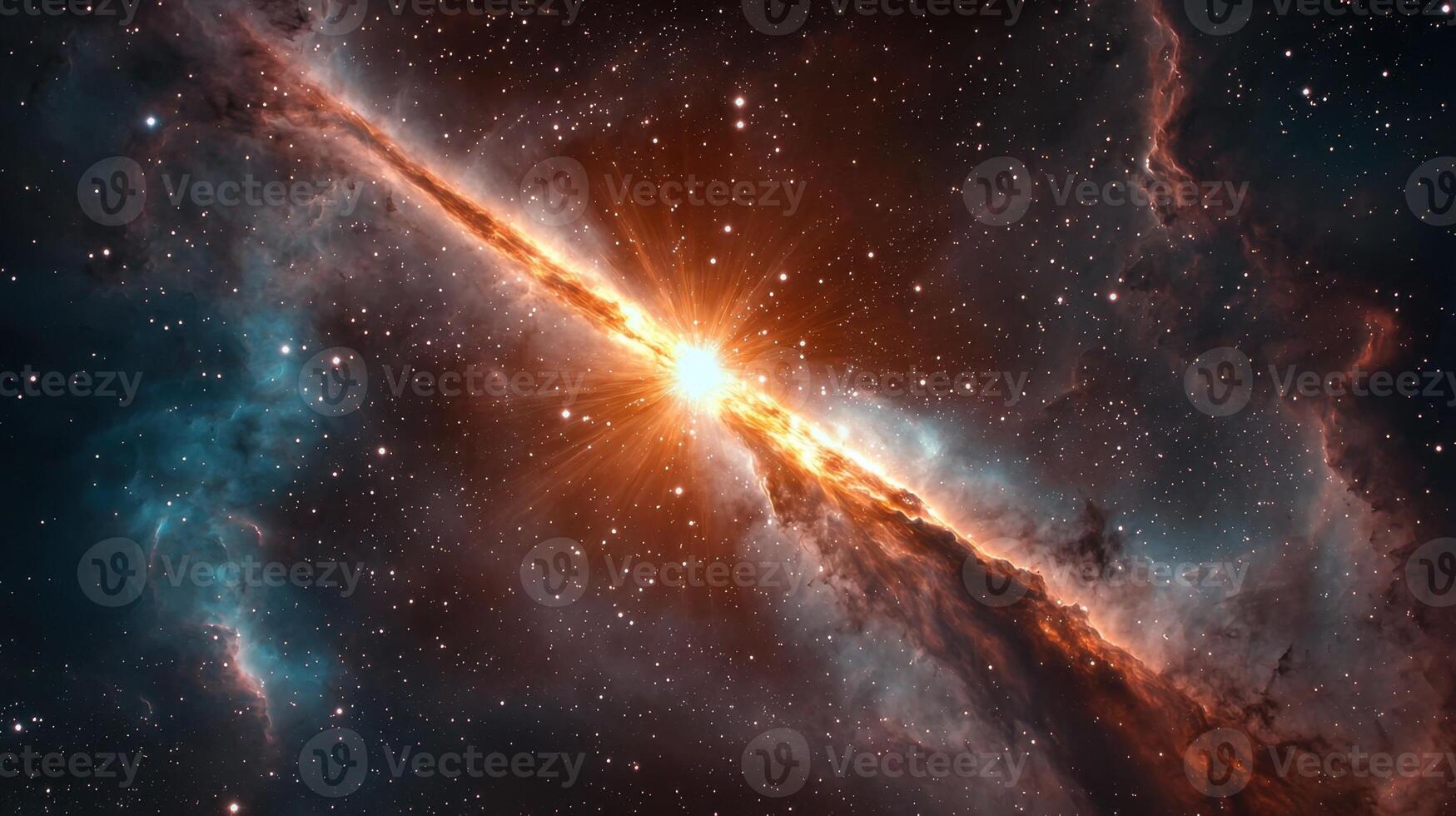 The sun is shining in the middle of a nebula photo