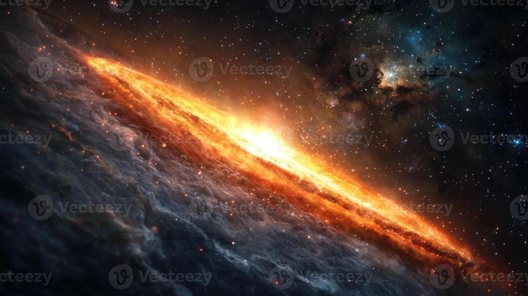 An image of a galaxy with a bright star photo