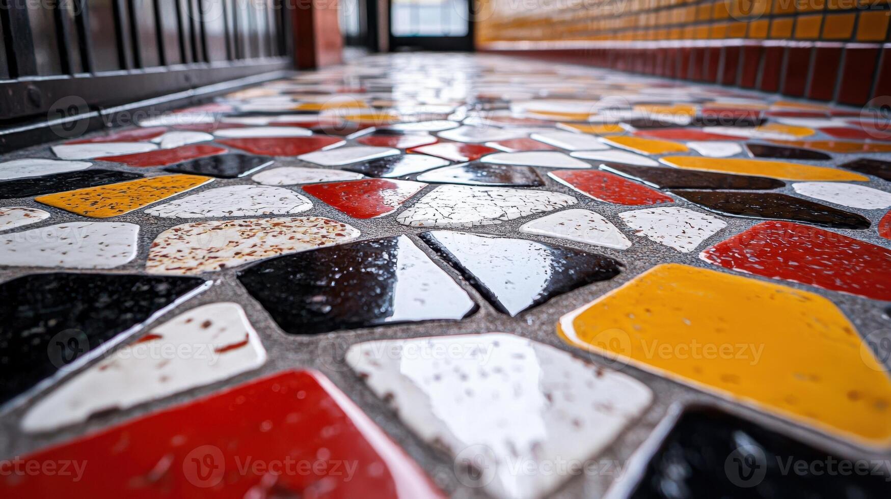 A colorful tile floor photo