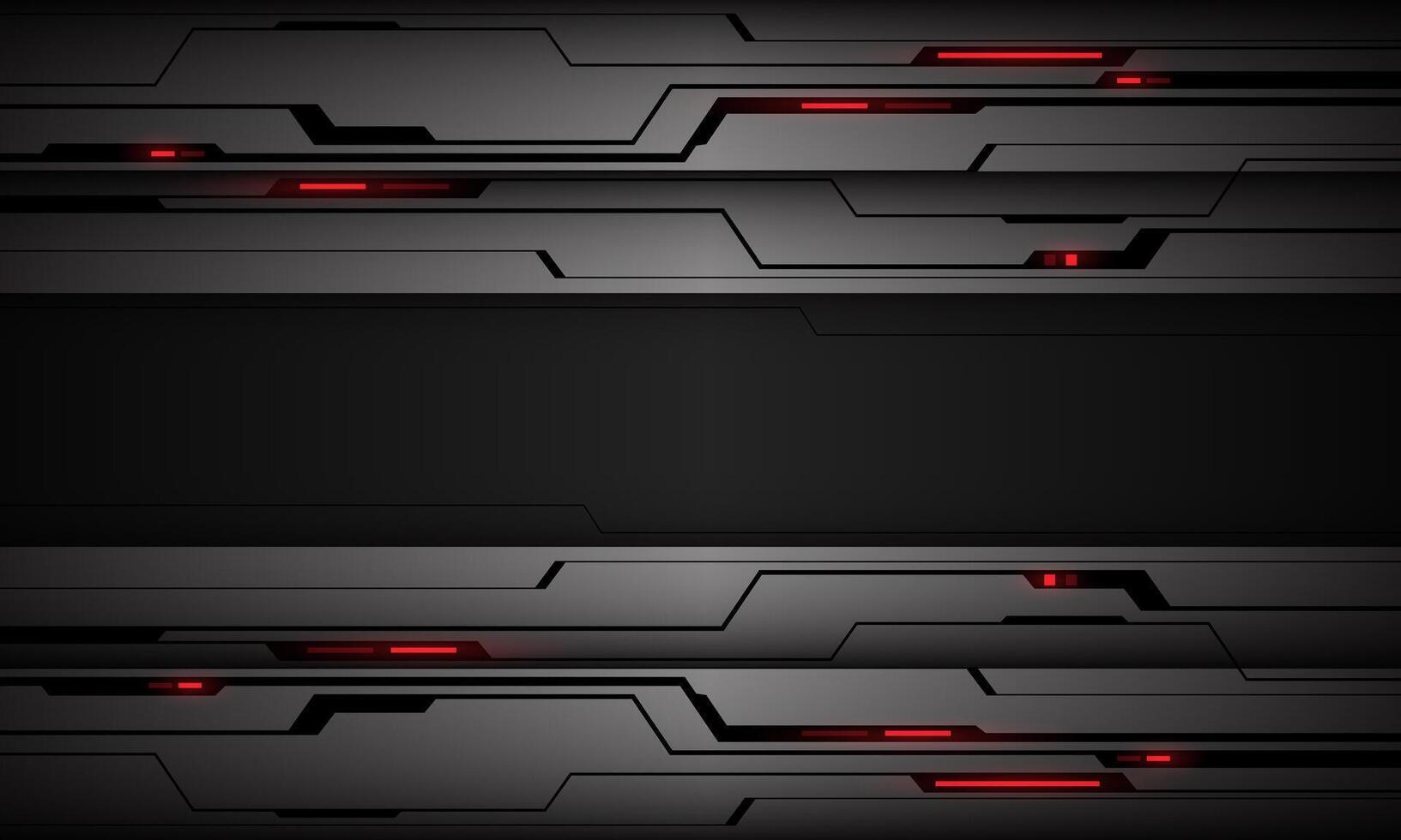 Abstract silver black cyber futuristic technology red light power geometric design modern background vector
