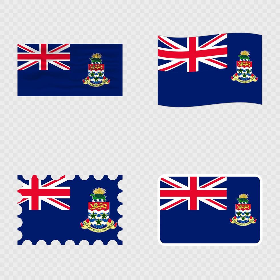 Cayman Islands national flag in four different styles. vector