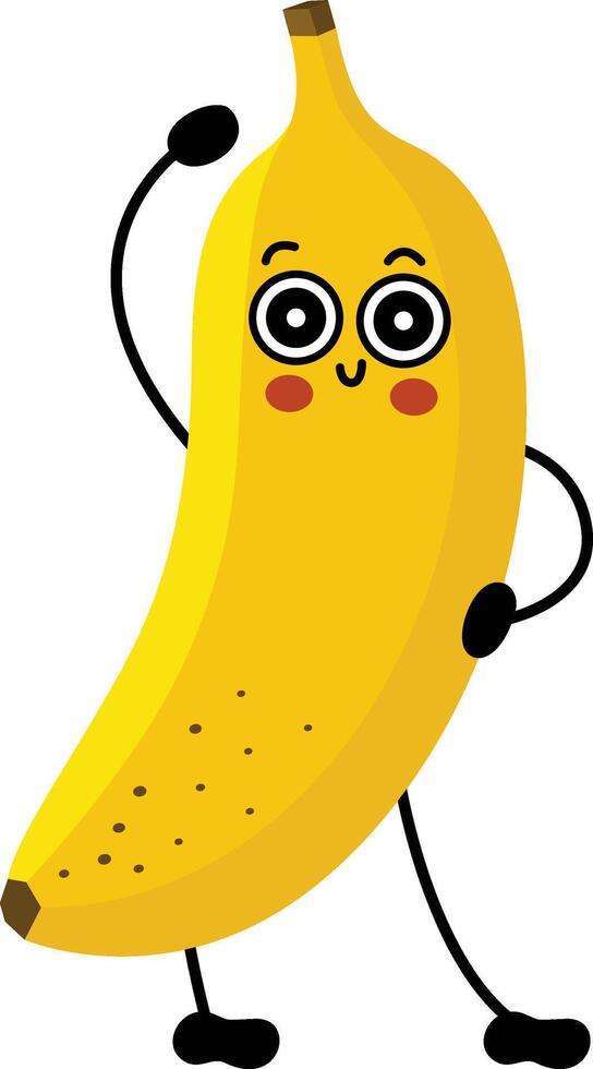 Funny banana character mascot make gym vector