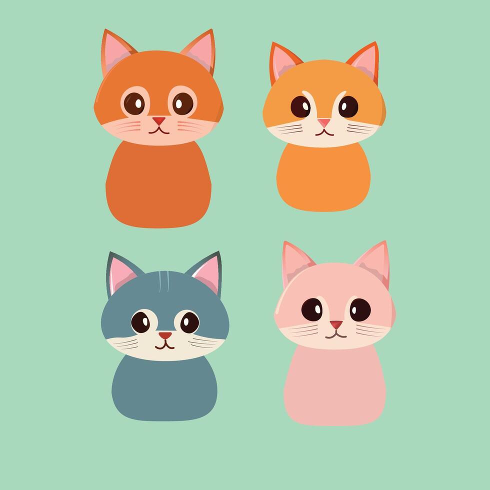 cute and fluffy cat vector