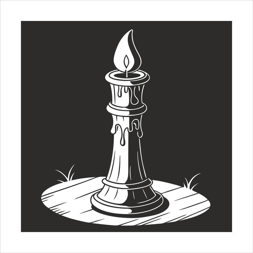 Dripping Wax Candle. vector