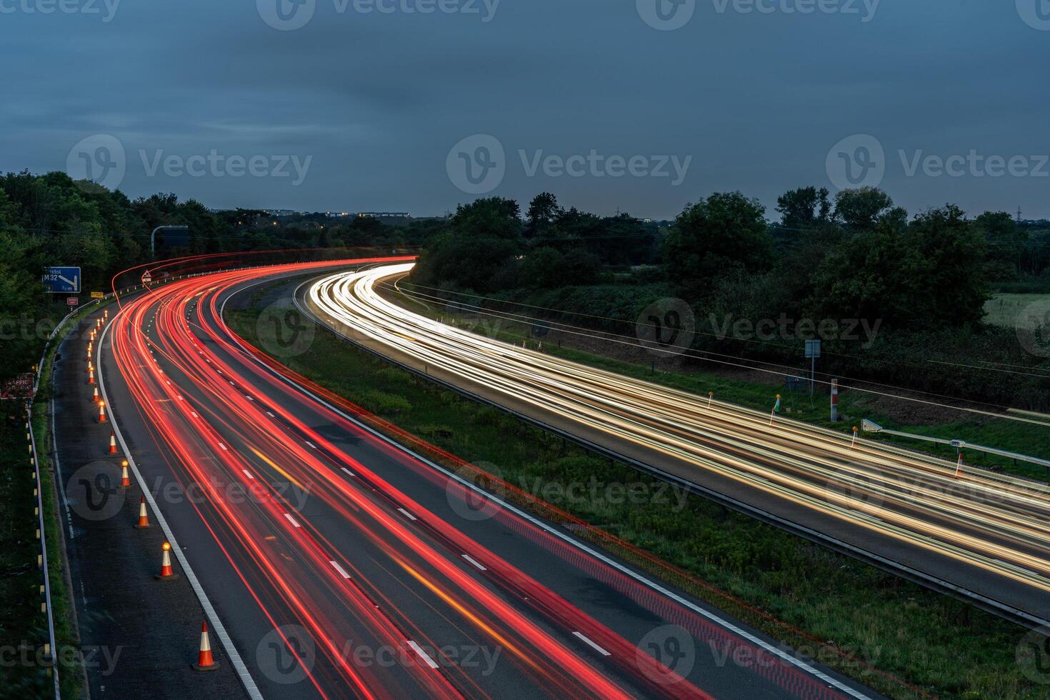 M4 Traffic lights flowing on m4 motorway at twilight photo
