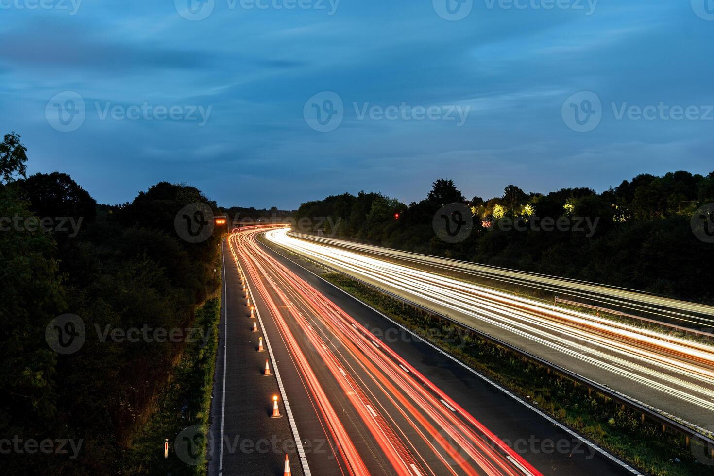 M4 Traffic flowing on the m4 motorway at twilight in england photo