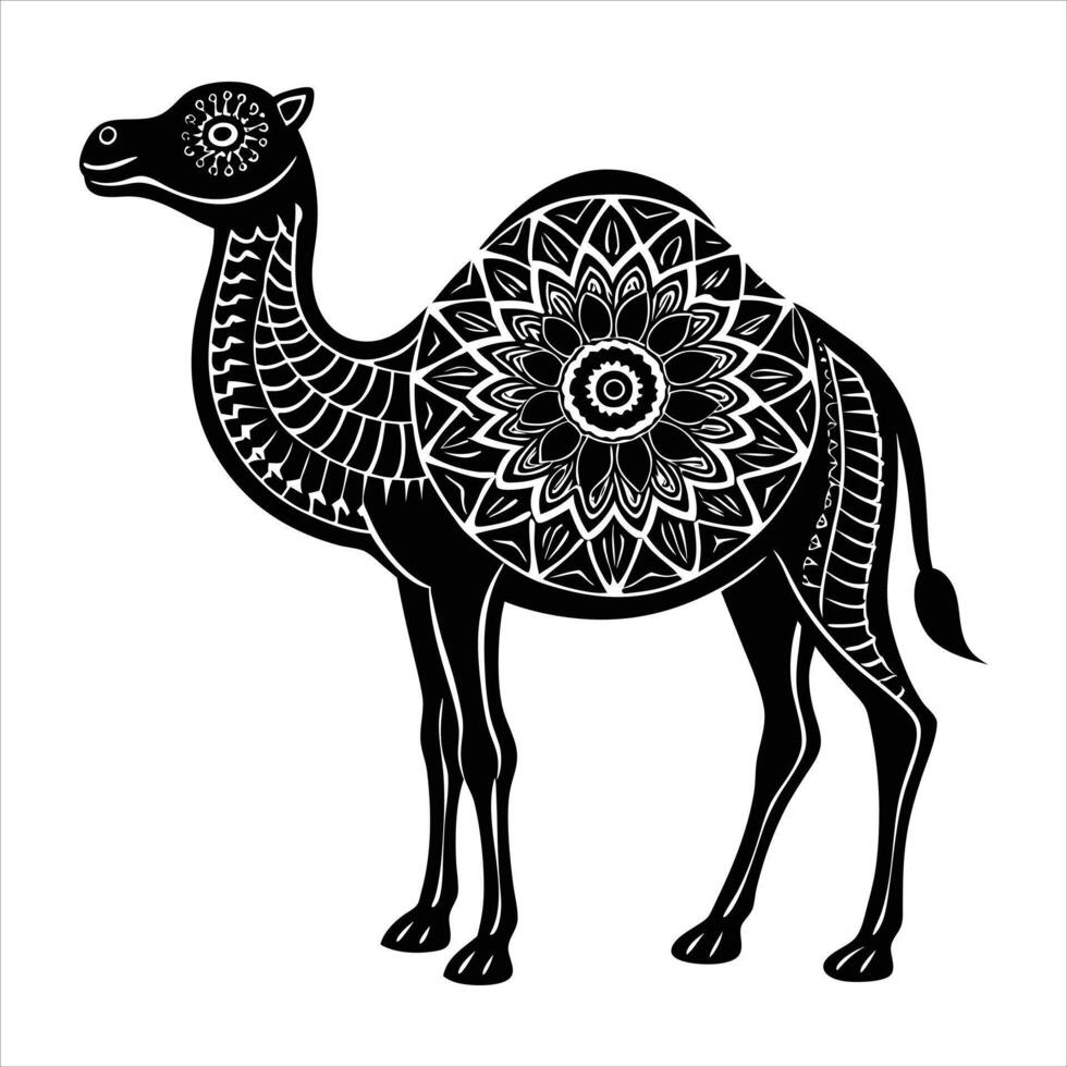 Camel silhouette on white vector