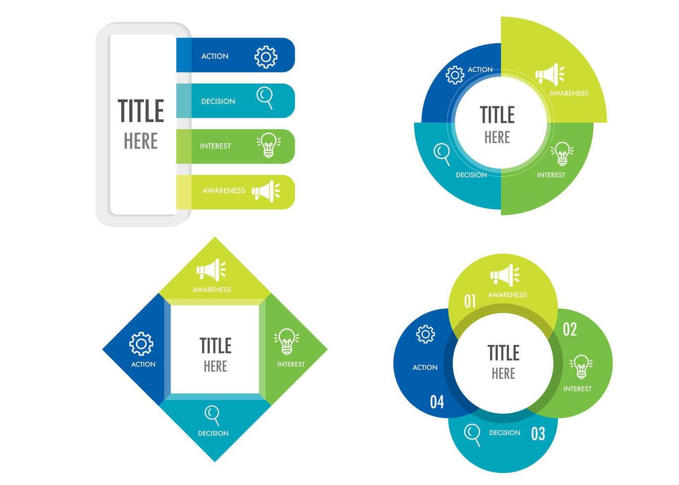 green tone 4 step option infographic vector