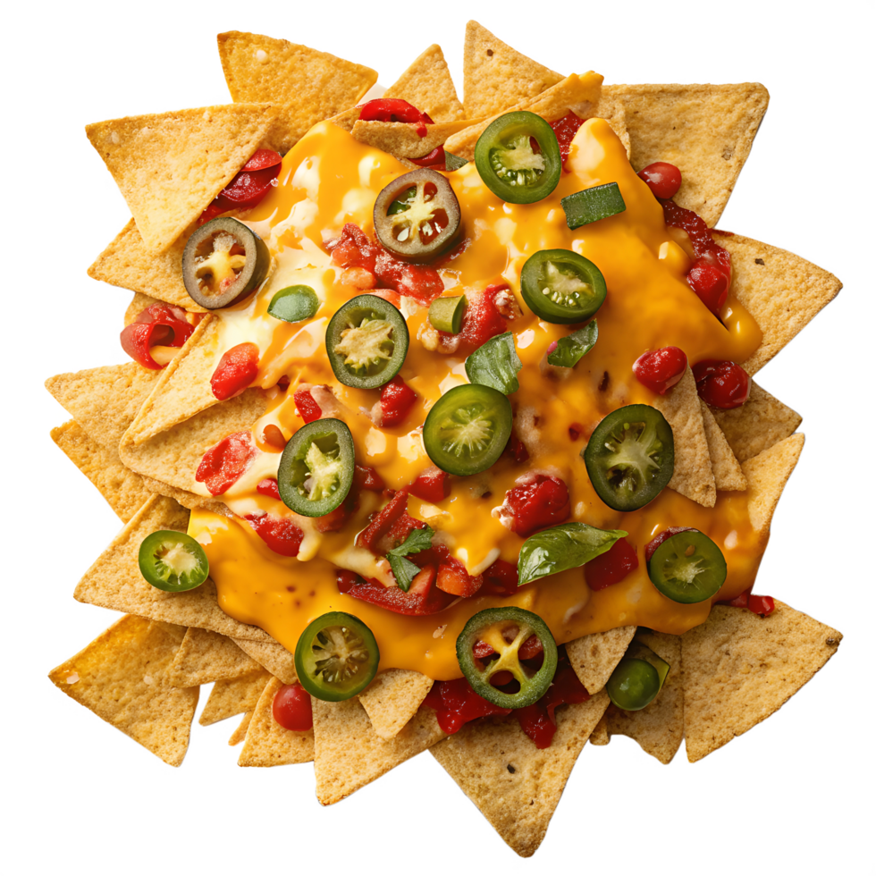 Nachos with cheese and jalapenos png