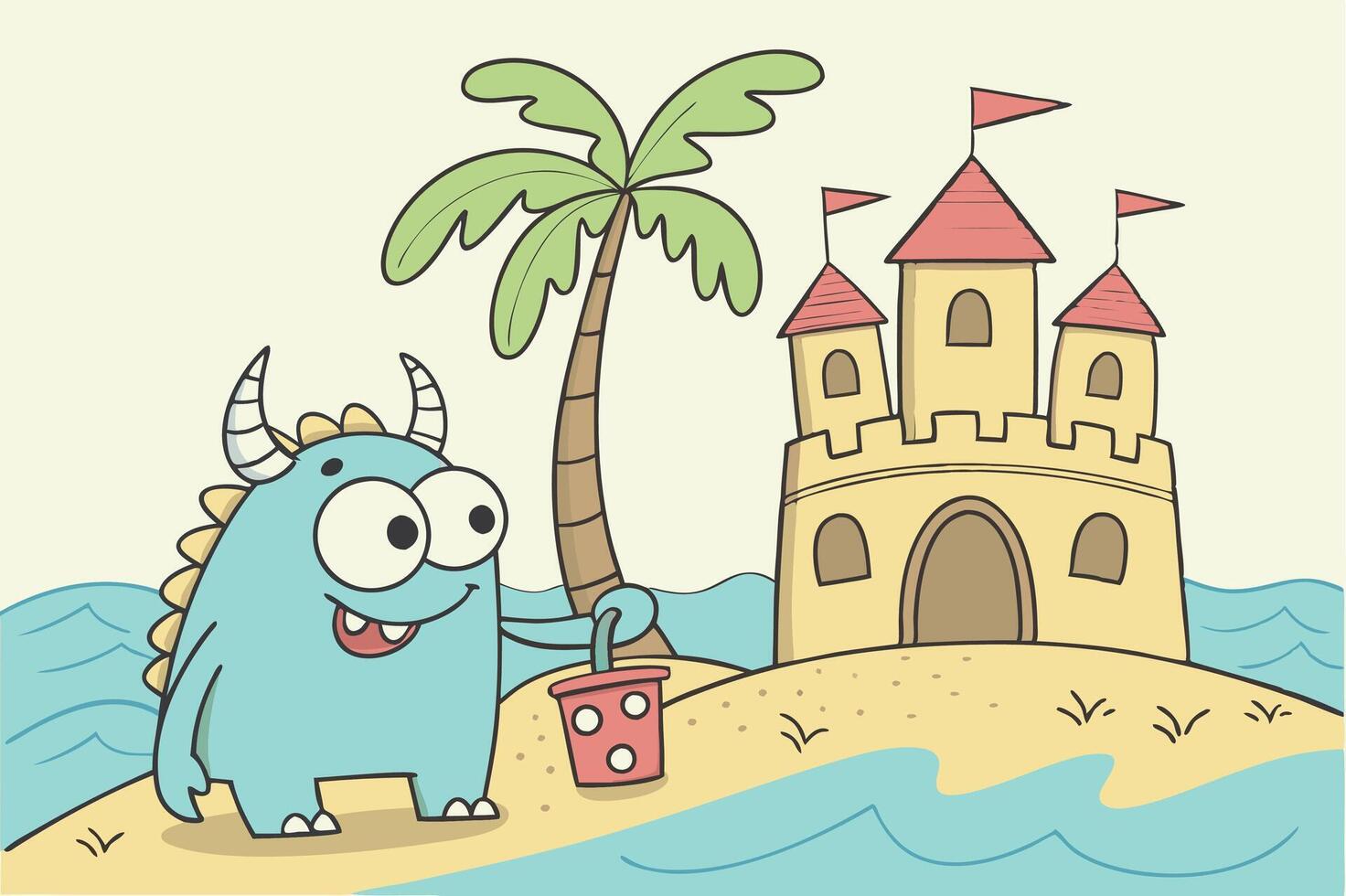 A cartoon art illustration vector