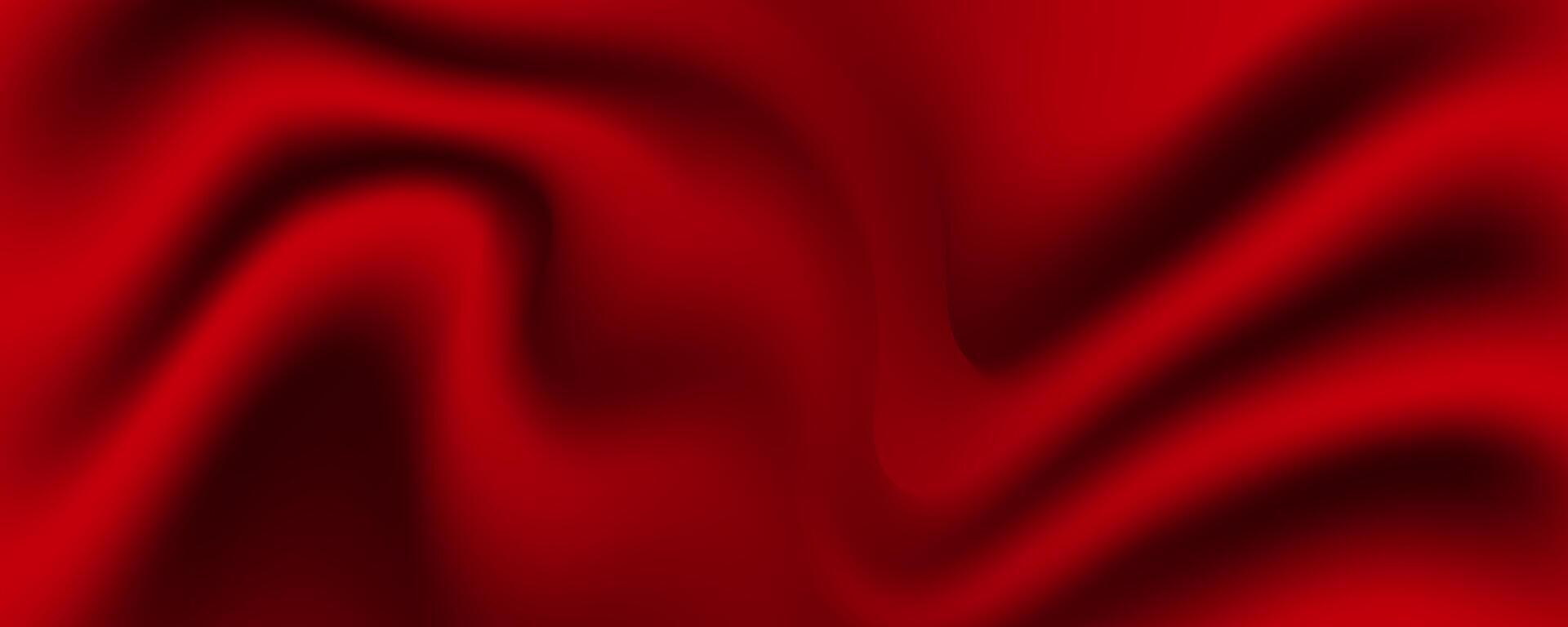 A red silk fabric background with a wavy pattern vector