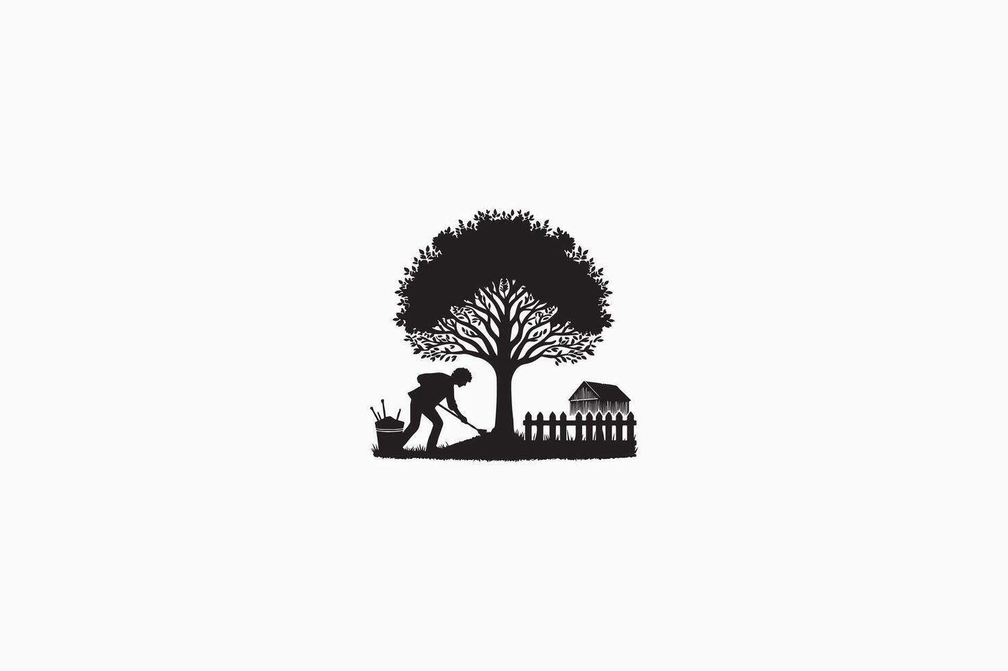 An Alder tree black image. vector