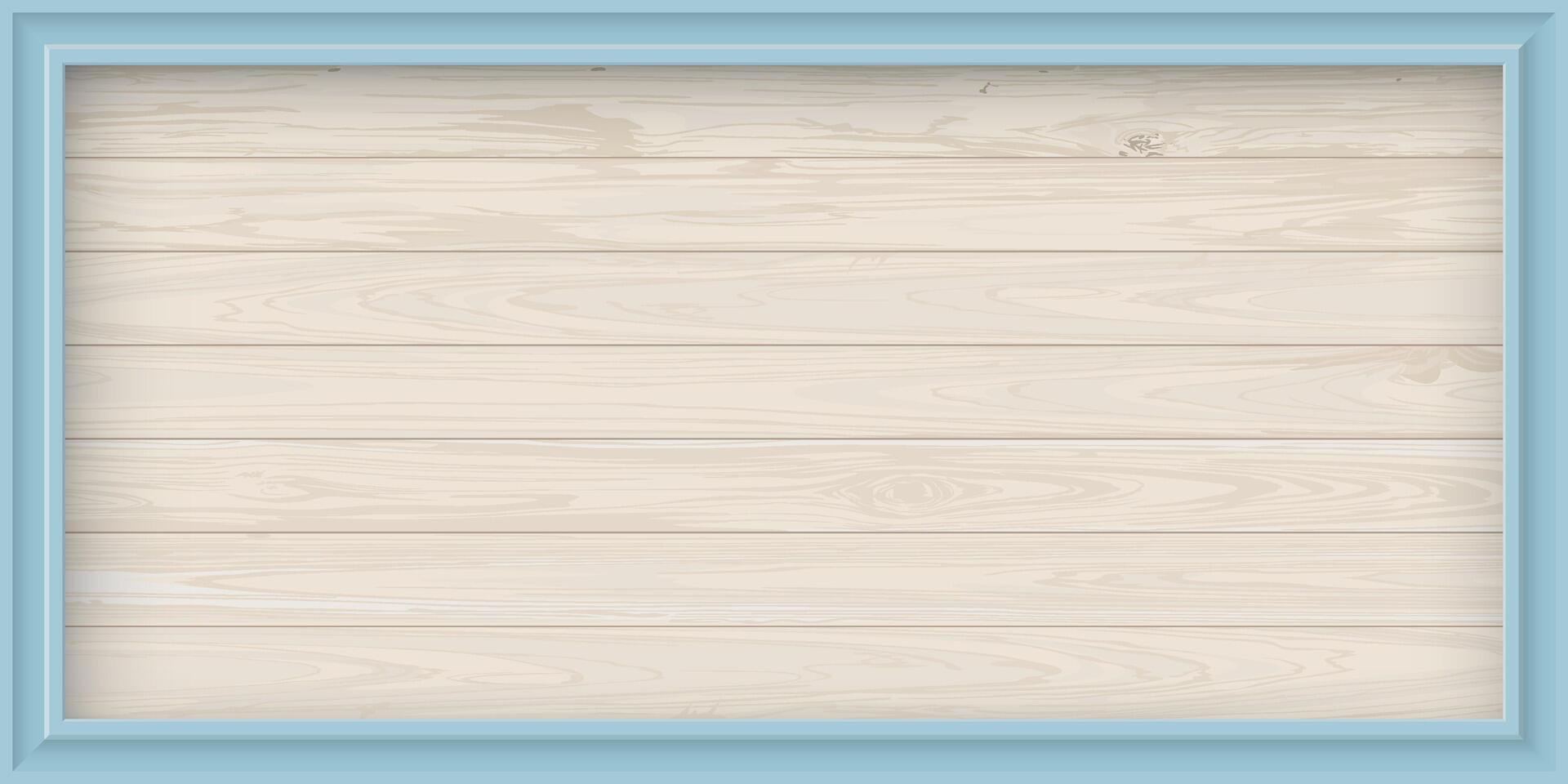 Cut timber panels whitewashed fade condition background with light blue frame graphic illustration. vector