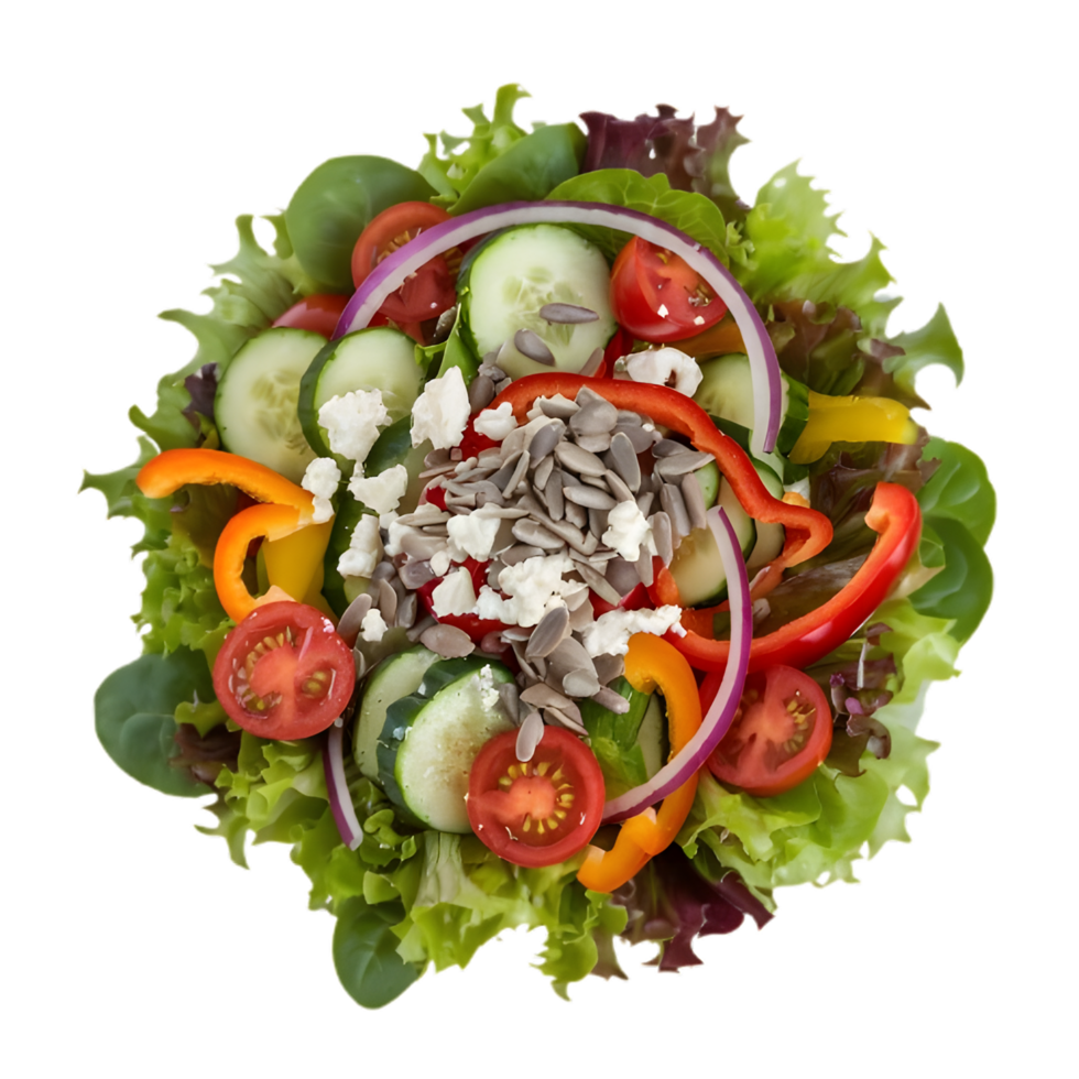 fresh salad in a bowl isolated on transparent background png