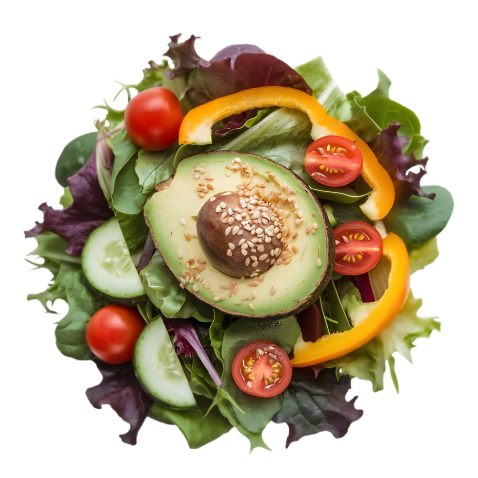 fresh salad in a bowl isolated on background png