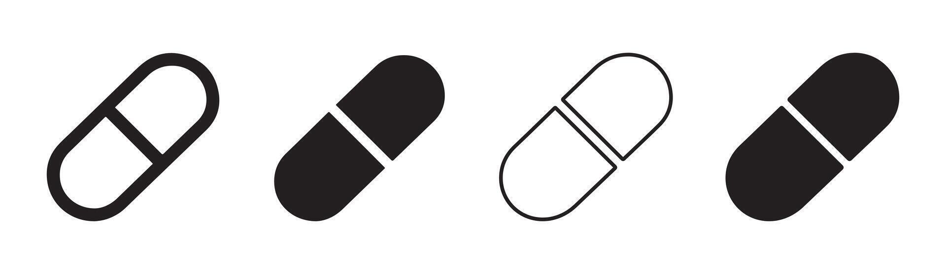 Pills icon . capsule icon. Drug sign and symbol vector