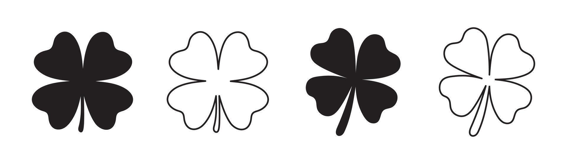Clover icons set. clover sign and symbol. four leaf clover icon. vector