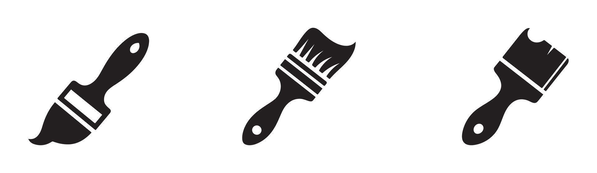Paint brush icon set. Brush sign and symbol vector