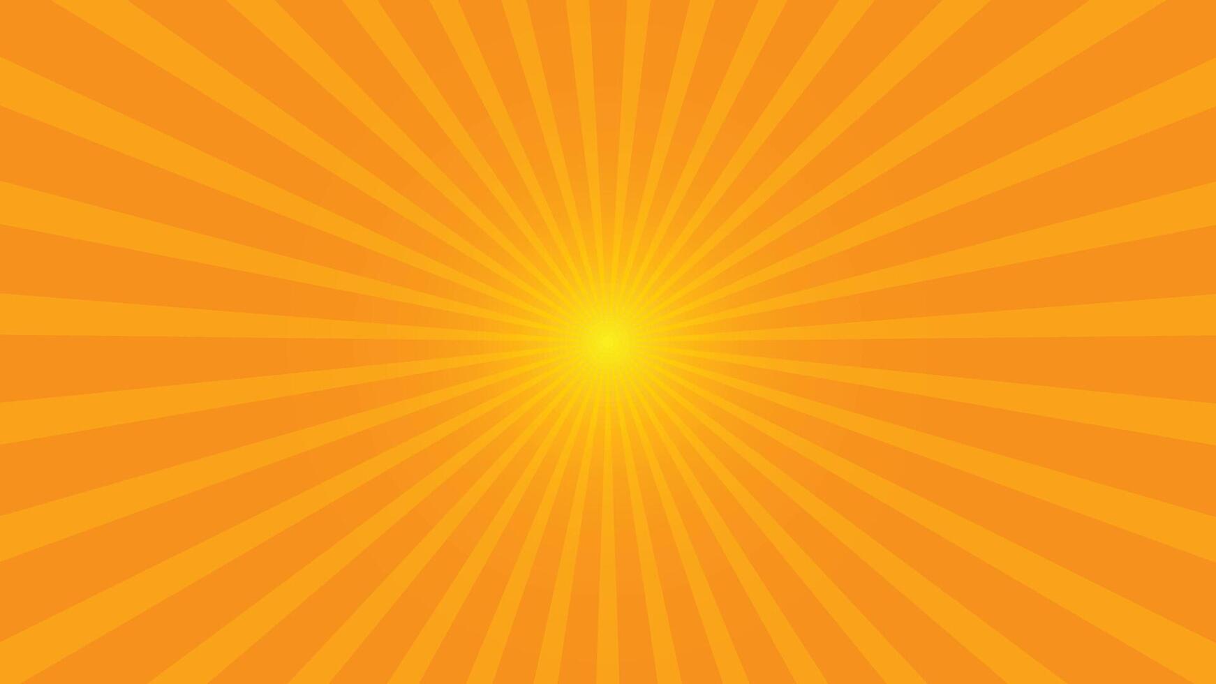 Sunburst retro sun rays orange background. Abstract star burst summer background. illustration vector