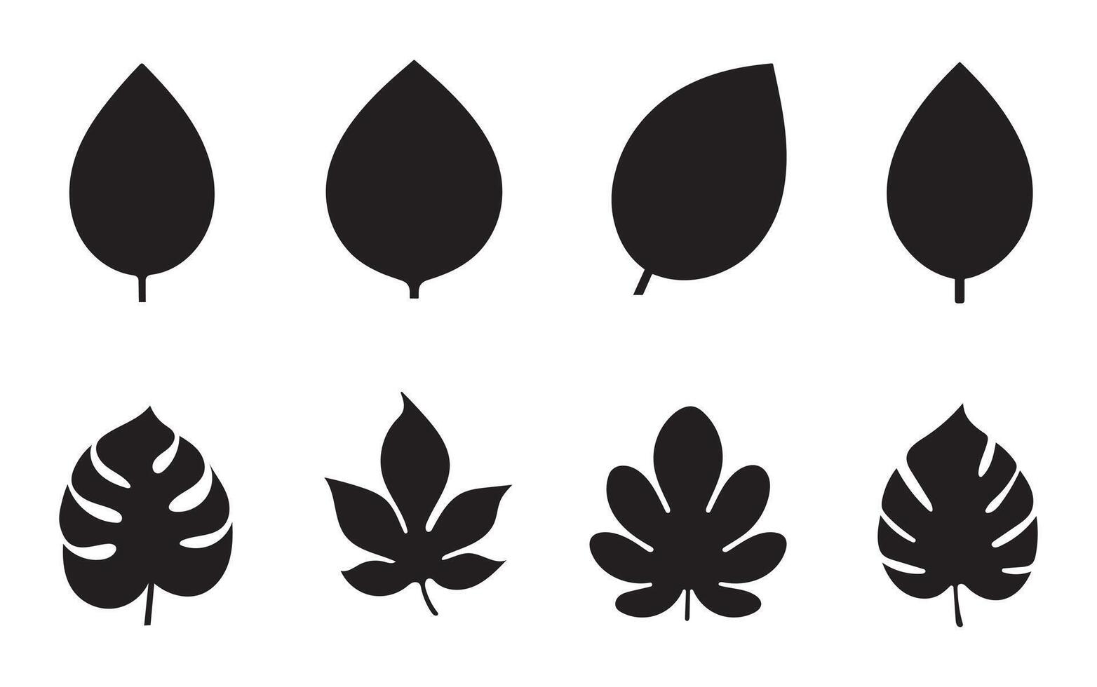 Leaf icon set. Leaves icon. Leaves of trees and plants. Leaf sign and symbol vector