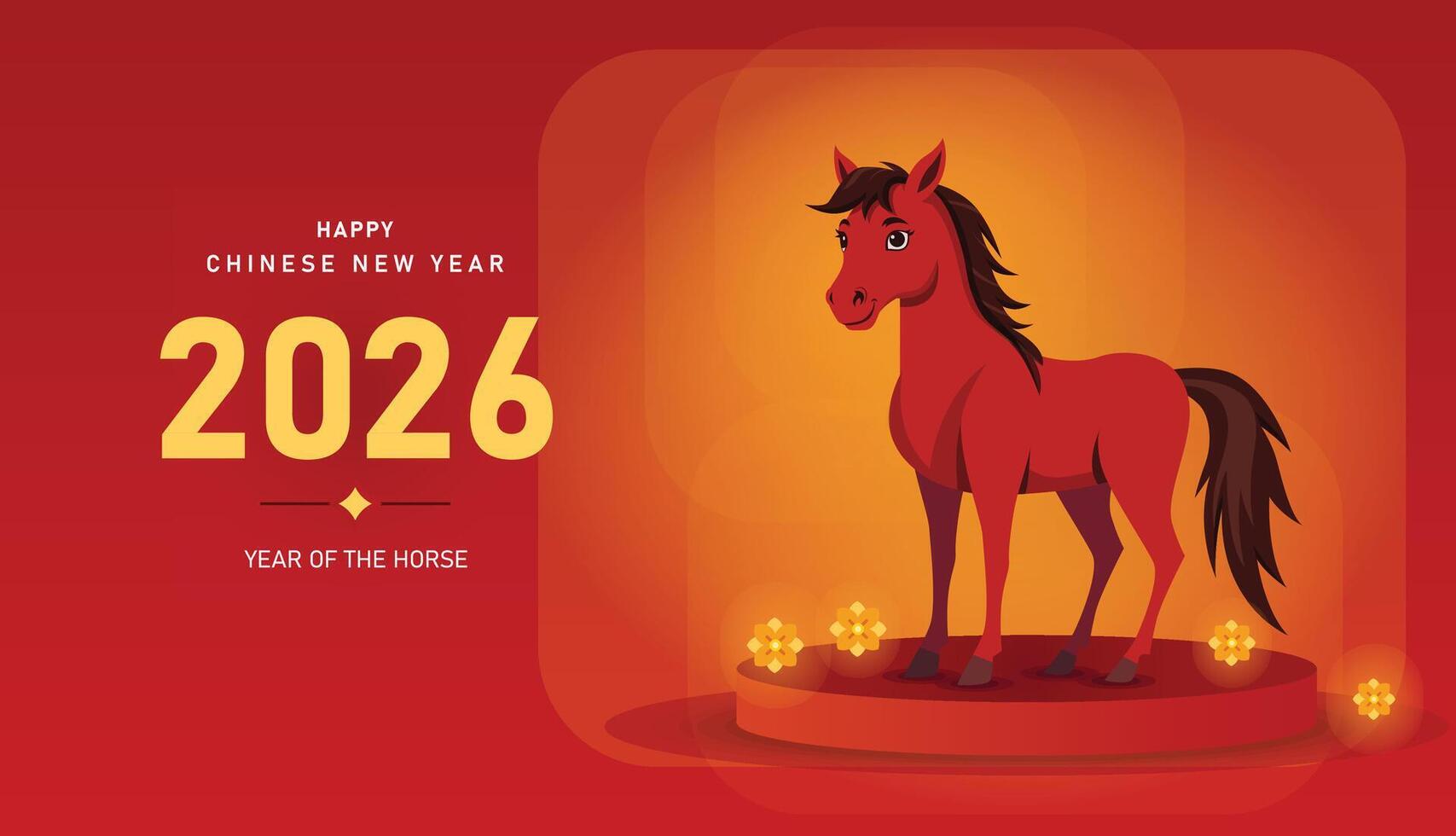 Happy Chinese new year 2026 simple design background cover, banner, website, calendar. 2026 horse zodiac year chinese new year 2026, Chinese horse illustration, lunar new year greeting card. vector