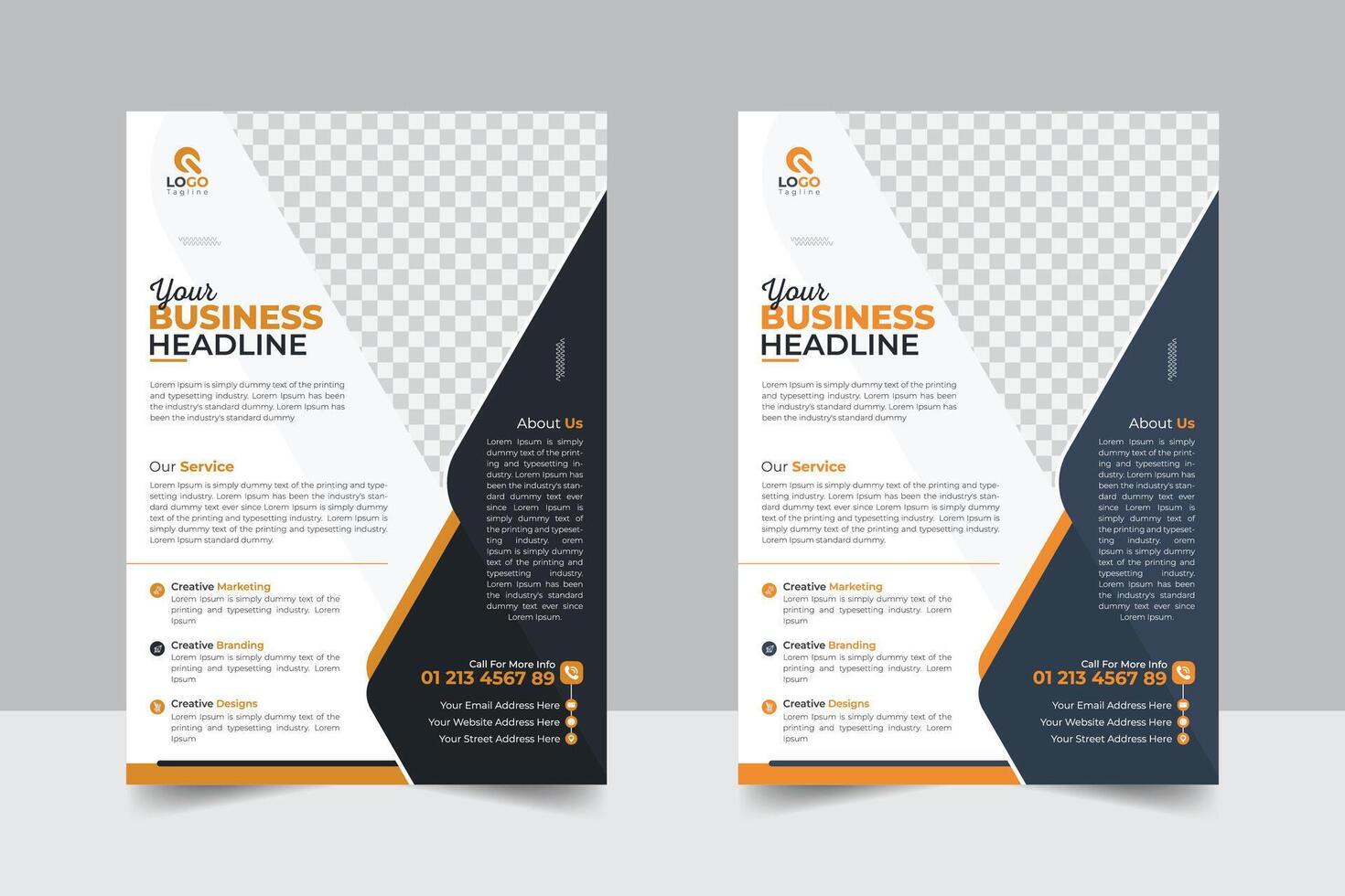 Corporate style business proposal or modern flyer design template digital marketing agency brochure cover design with business photo vector