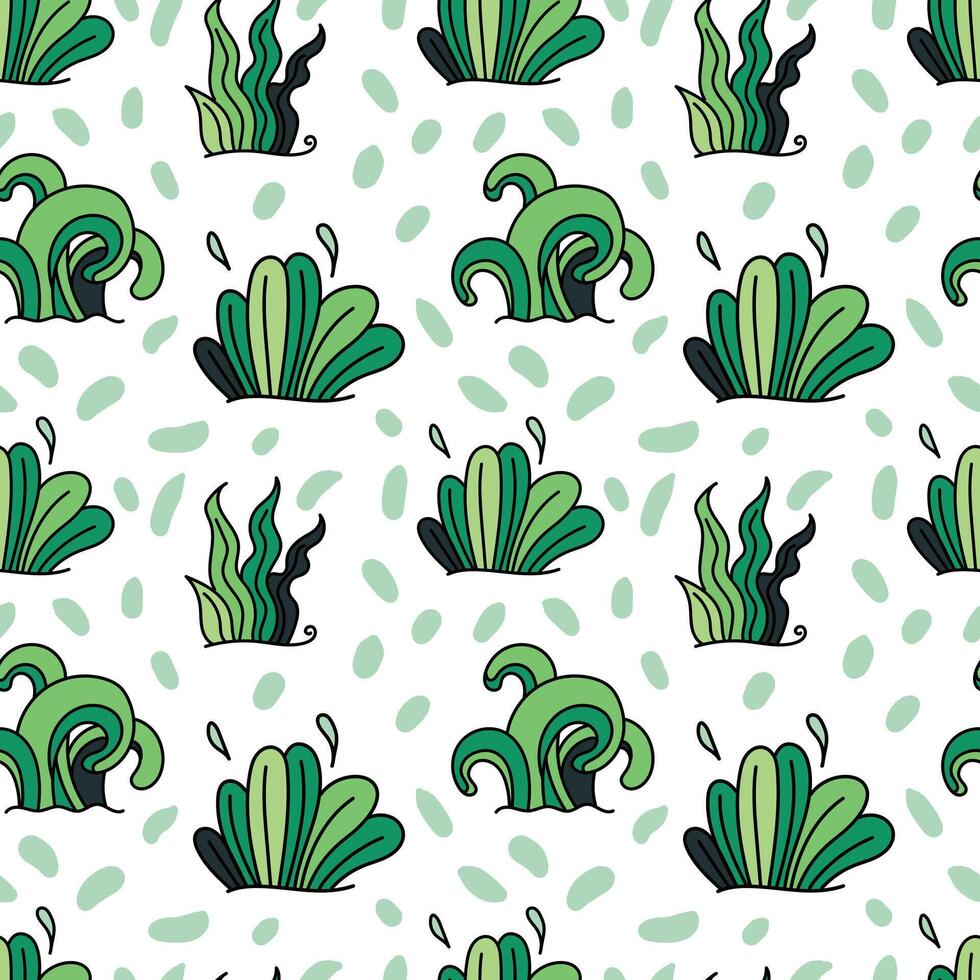 Hand drawn grass seamless pattern vector