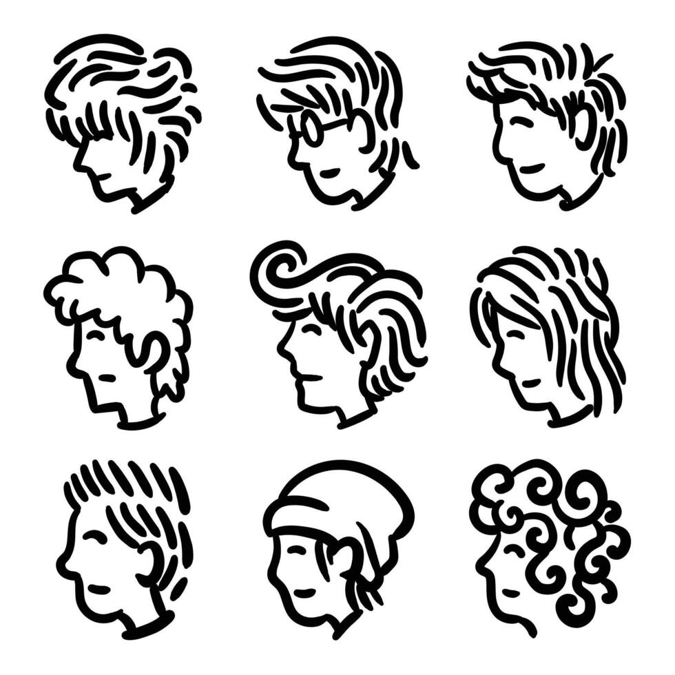 Side view face simple illustration vector