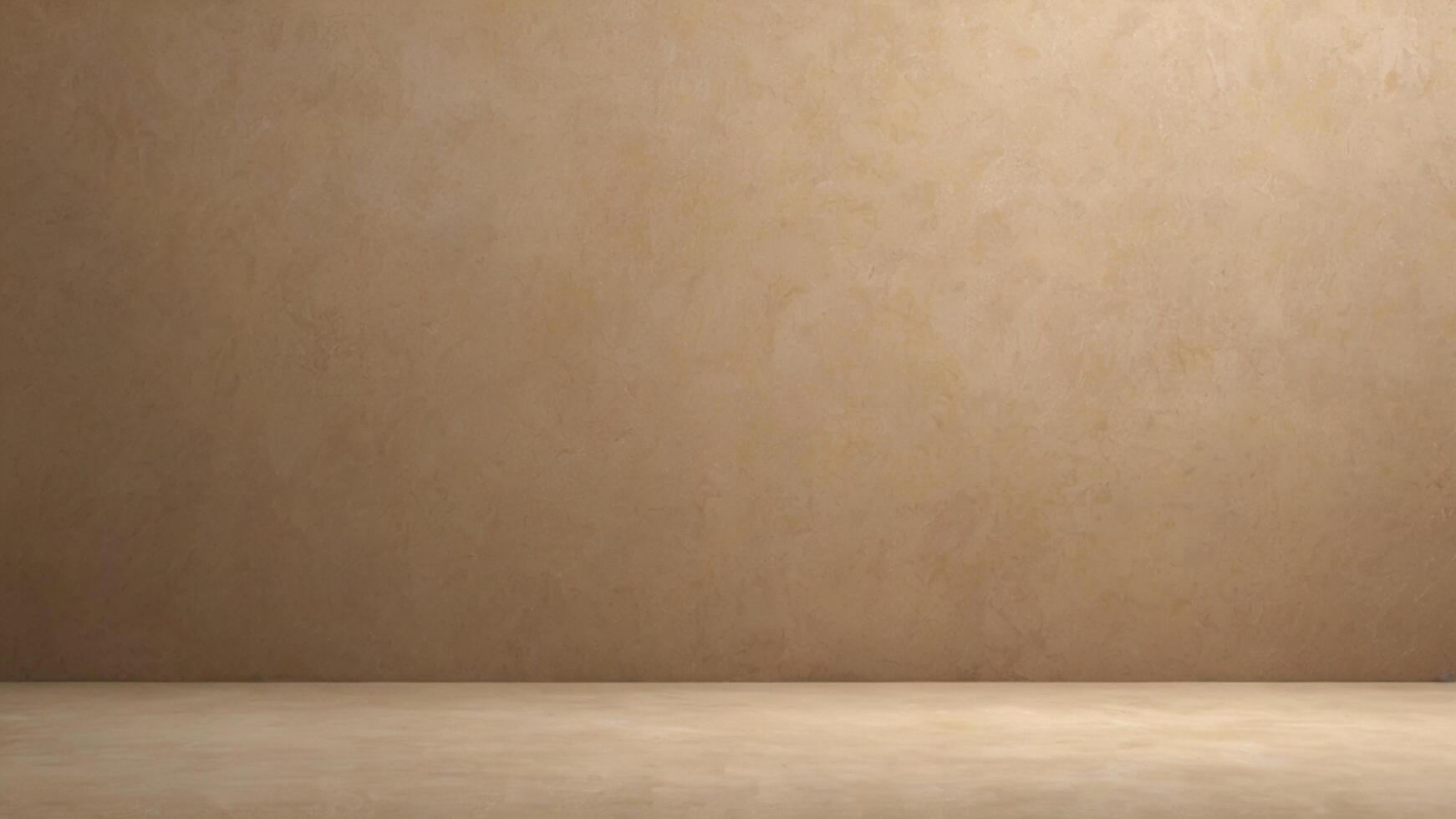 Empty room with beige wall and wooden floor photo