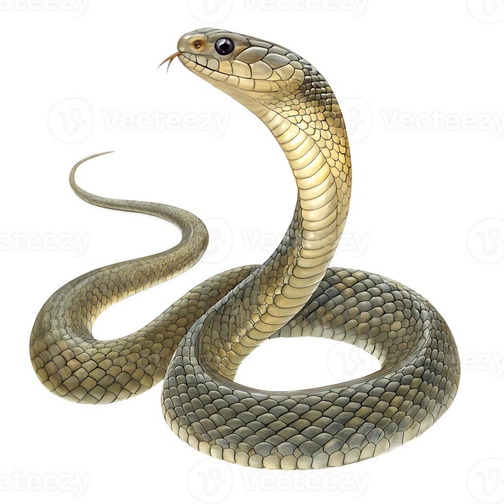 Detailed Image of a Cobra in a Neutral Setting png