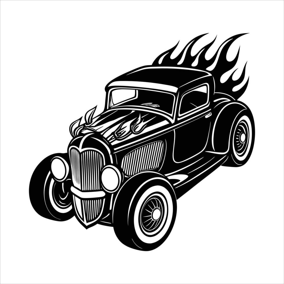 Hot Rod Silhouette vector