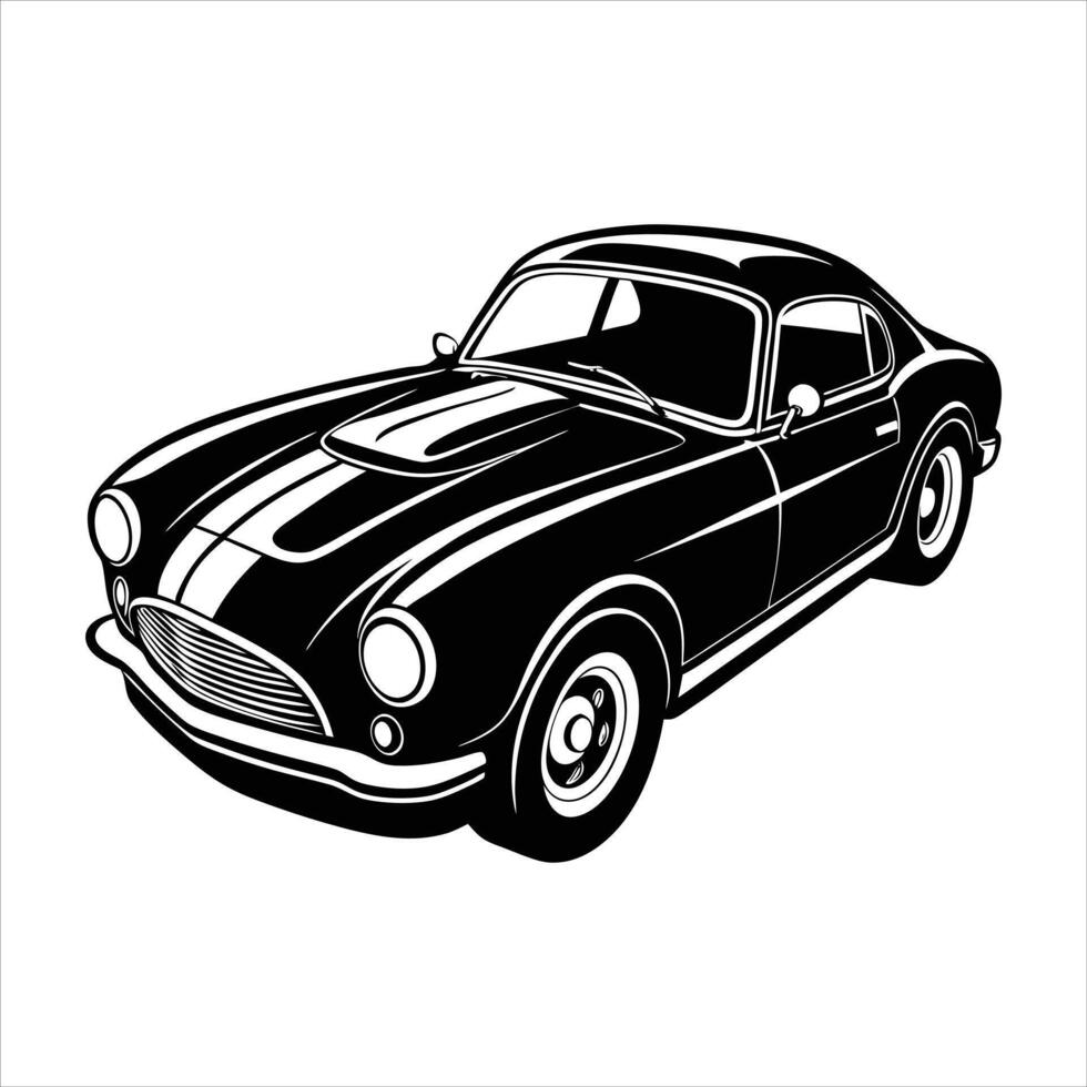 Classic sports car icon in vintage vector