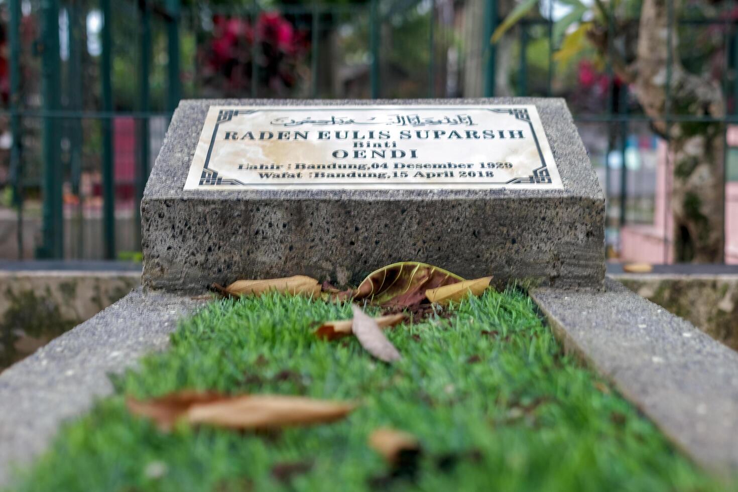 Islamic Gravestone with Natural Elements, Bandung Indonesia, 06 March 2025 photo