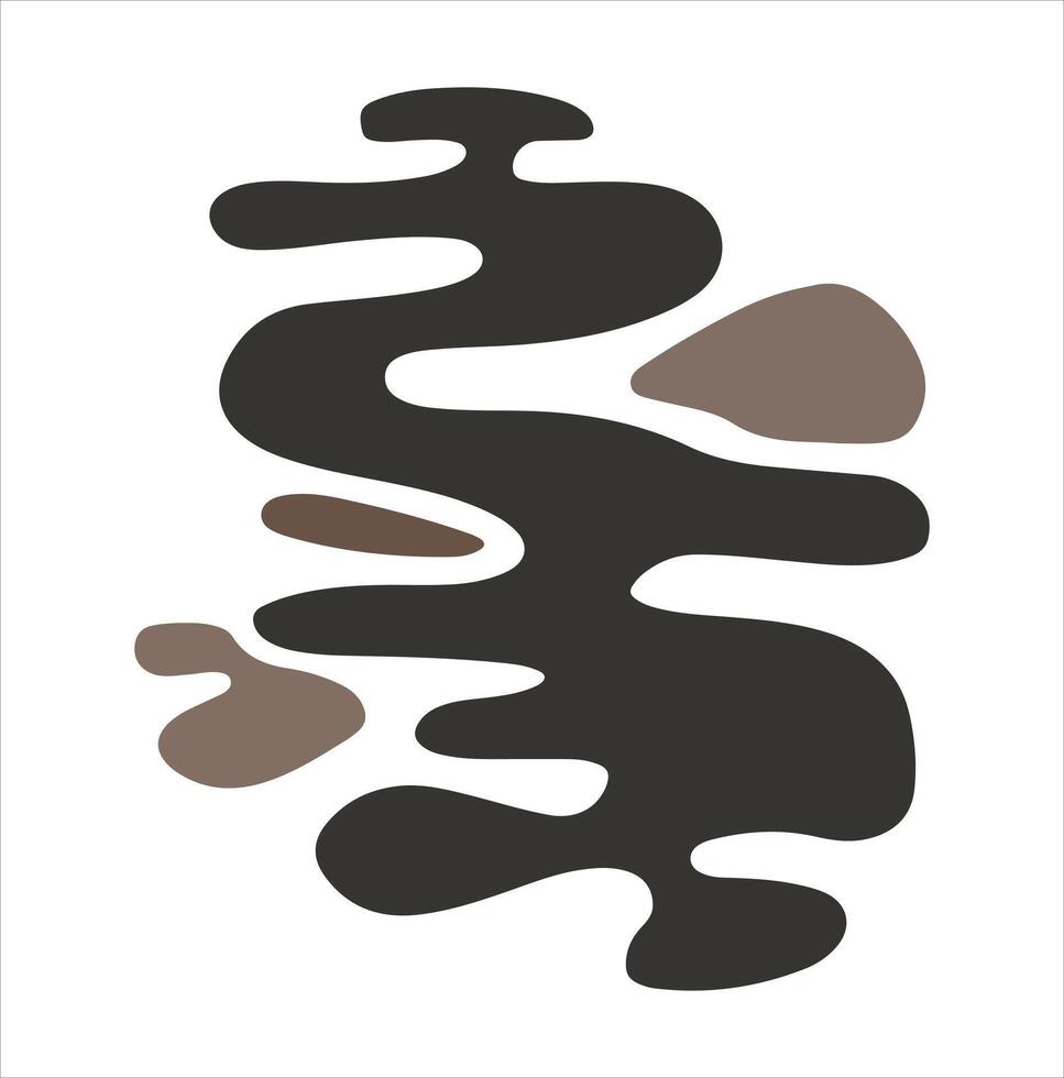 Artisanal Style Organic Shapes Pattern Design with white background vector