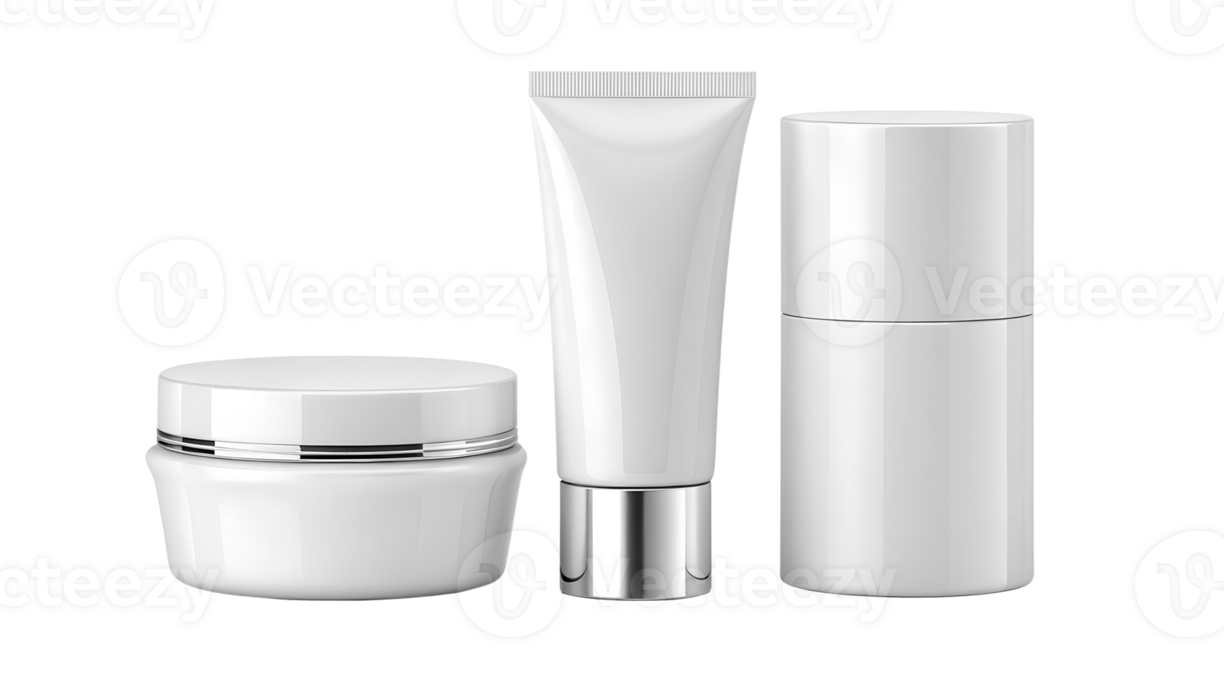 blank white cosmetic containers, perfect for branding mockups. png