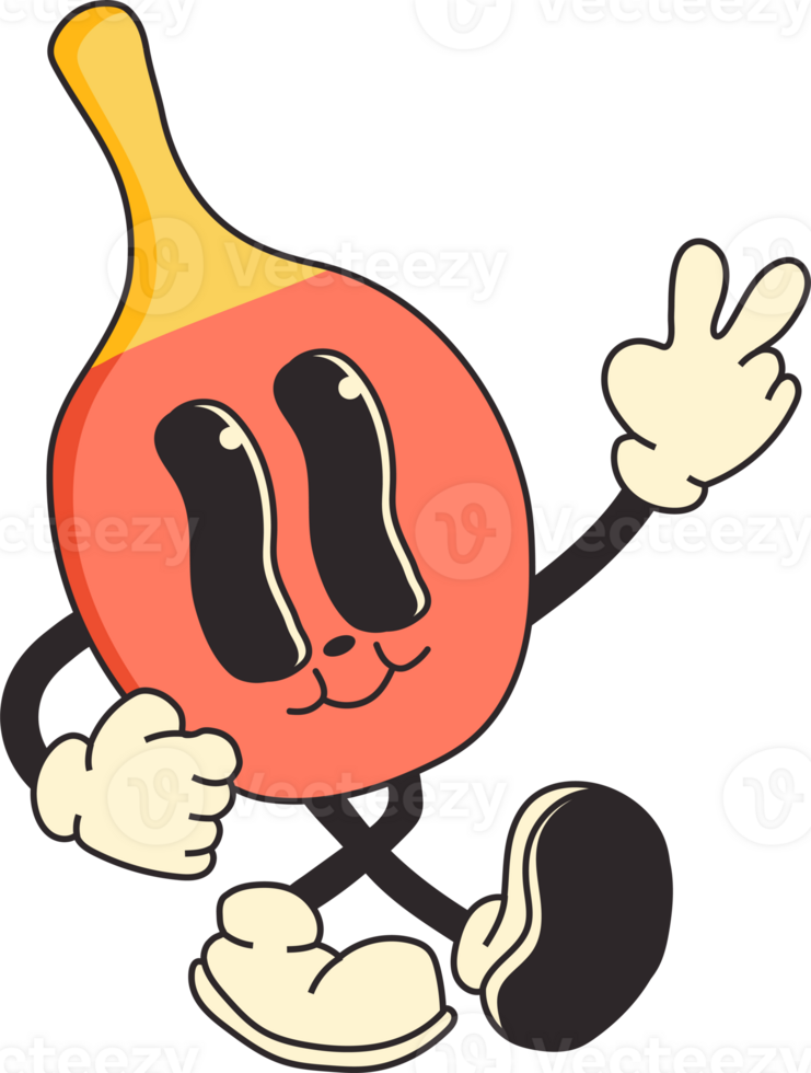 A cartoon ping pong racket with a big smile, bringing a fun and playful vibe to the game png