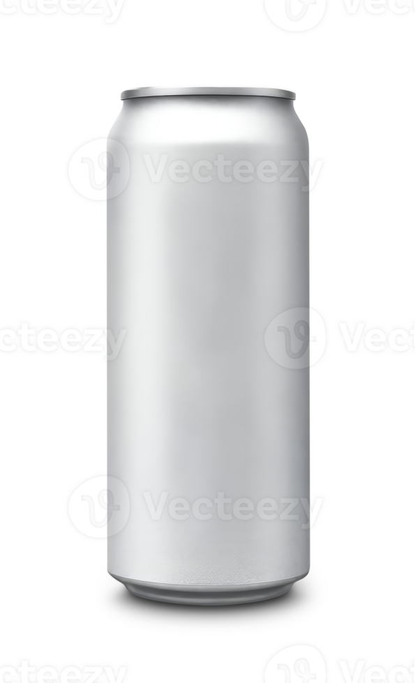 Blank aluminum can standing on transparent background png