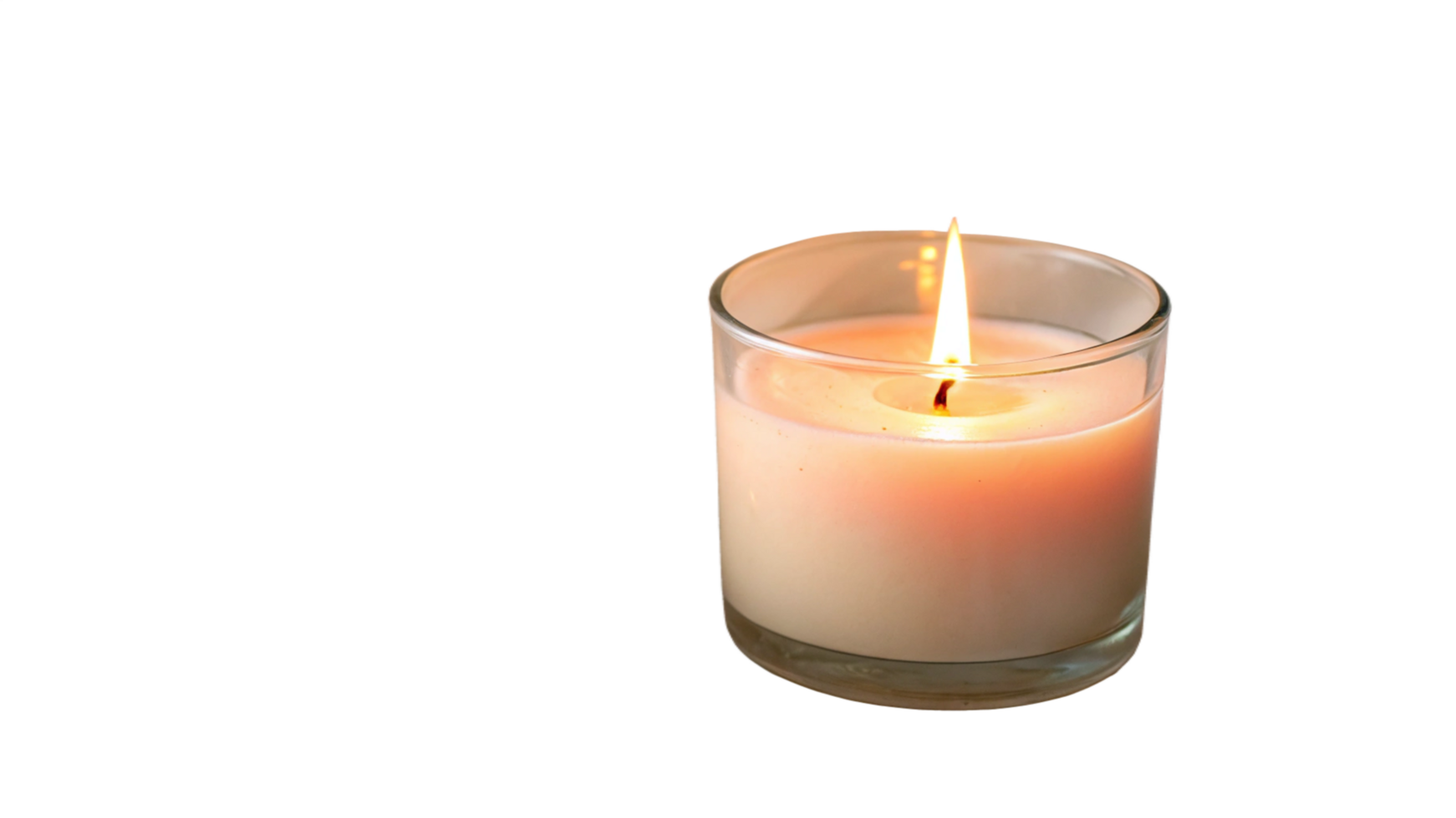a candle is lit in a glass on a transparent background png