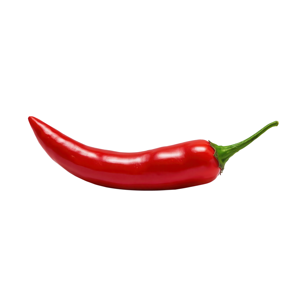 A single red chili pepper adding flavor and heat to dishes in cooking, transparent background png
