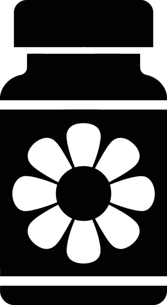 A jar with a flower on it vector