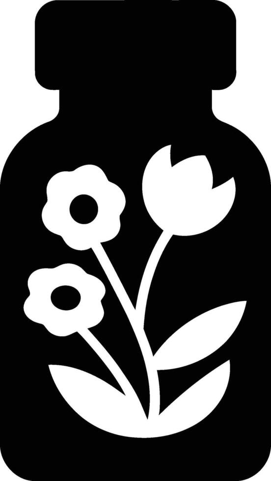 A jar with flowers in it vector