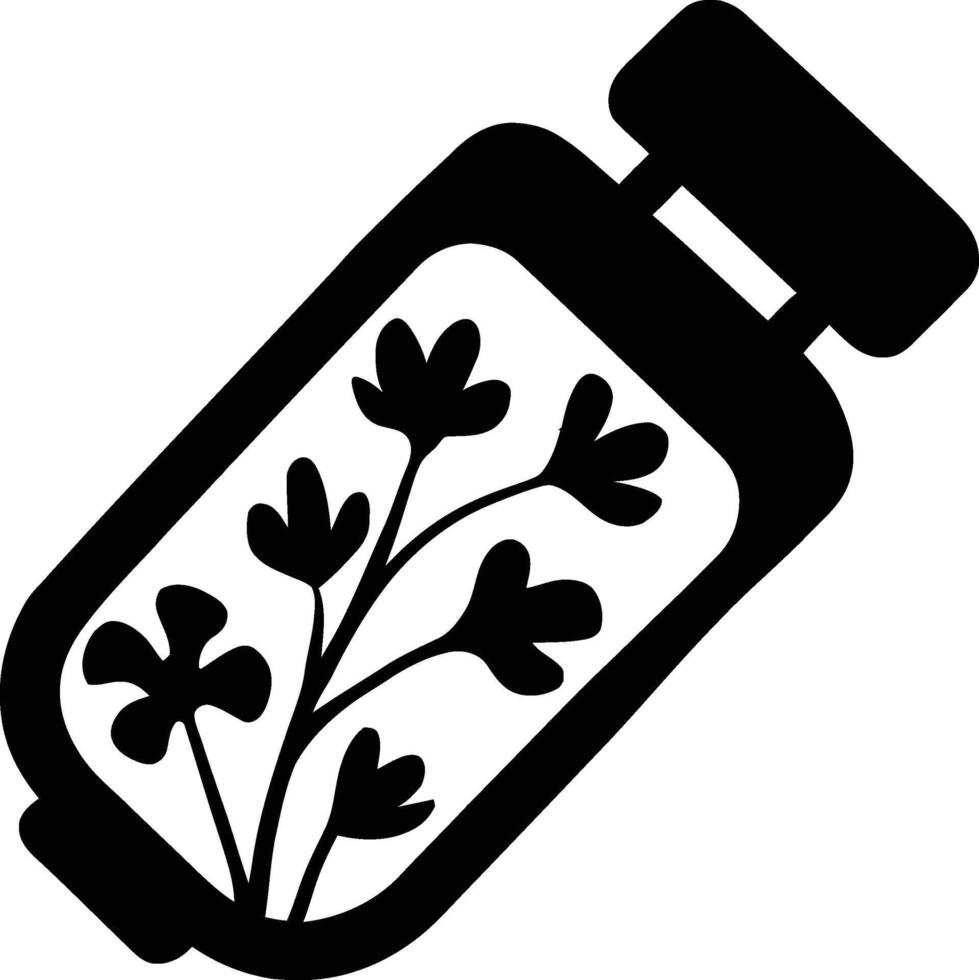 A bottle with flowers in it vector