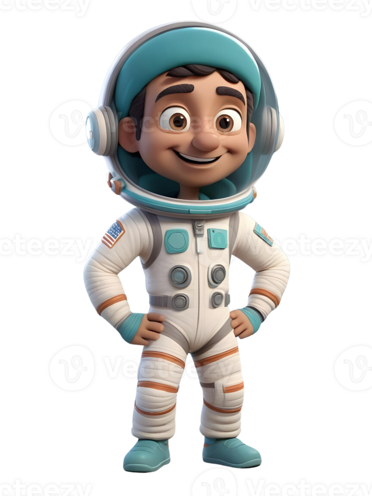 An animated character in an astronaut suit png