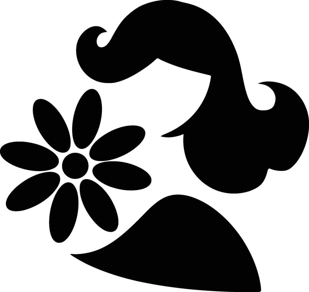 A woman with a flower in her hand vector