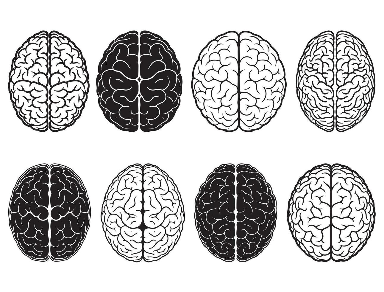 BRAIN SILHOUETTE WHITE BACKGROUND vector