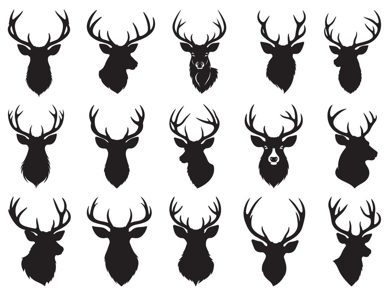 DEER HEAD SILHOUETTE WHITE BACKGROUND vector