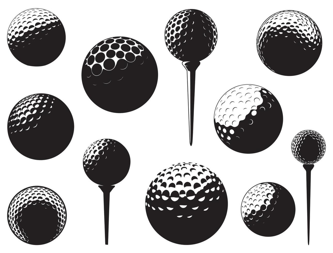 GOLF BALLS SILHOUETTE WHITE BACKGROUND vector