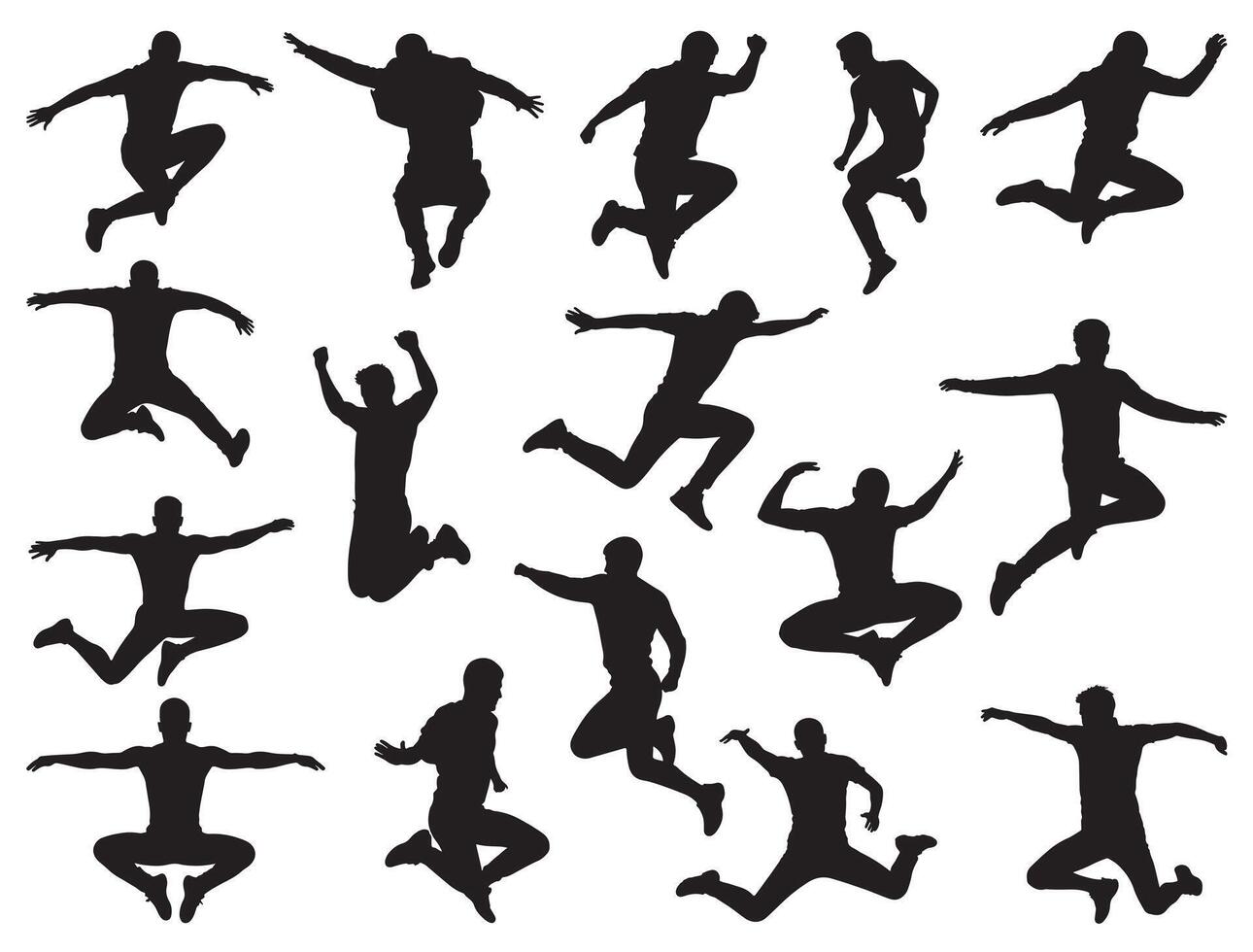 JUMPING MAN SILHOUETTE WHITE BACKGROUND vector